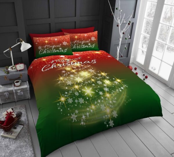New Xmas Duvet Cover With Pillowcase Signature Christmas Bedding Set - Image 6
