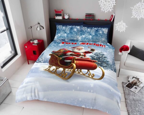 New Xmas Duvet Cover With Pillowcase Signature Christmas Bedding Set - Image 2