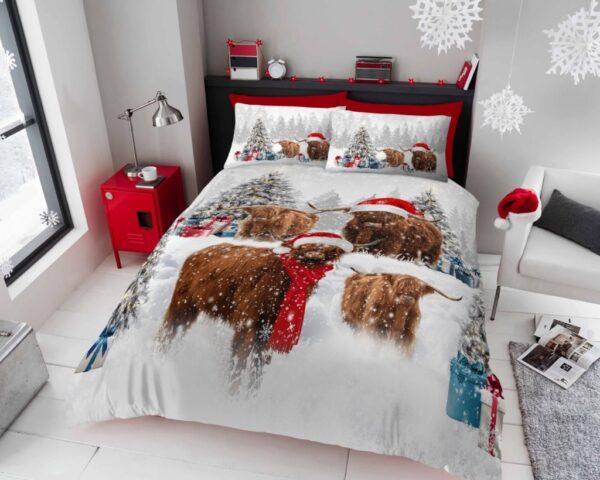 New Xmas Duvet Cover With Pillowcase Signature Christmas Bedding Set - Image 10