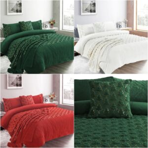 Christmas Tree Teddy Fleece Duvet Cover Bedding Set Or Throws or Cushion Cover