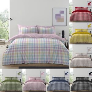 Gingham Moor Duvet Cover with Pillow Case Microfibre Bedding Set