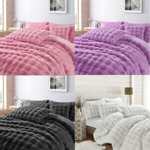 Square Teddy Fleece Duvet Cover Bedding Set Or Throws or Cushion Cover