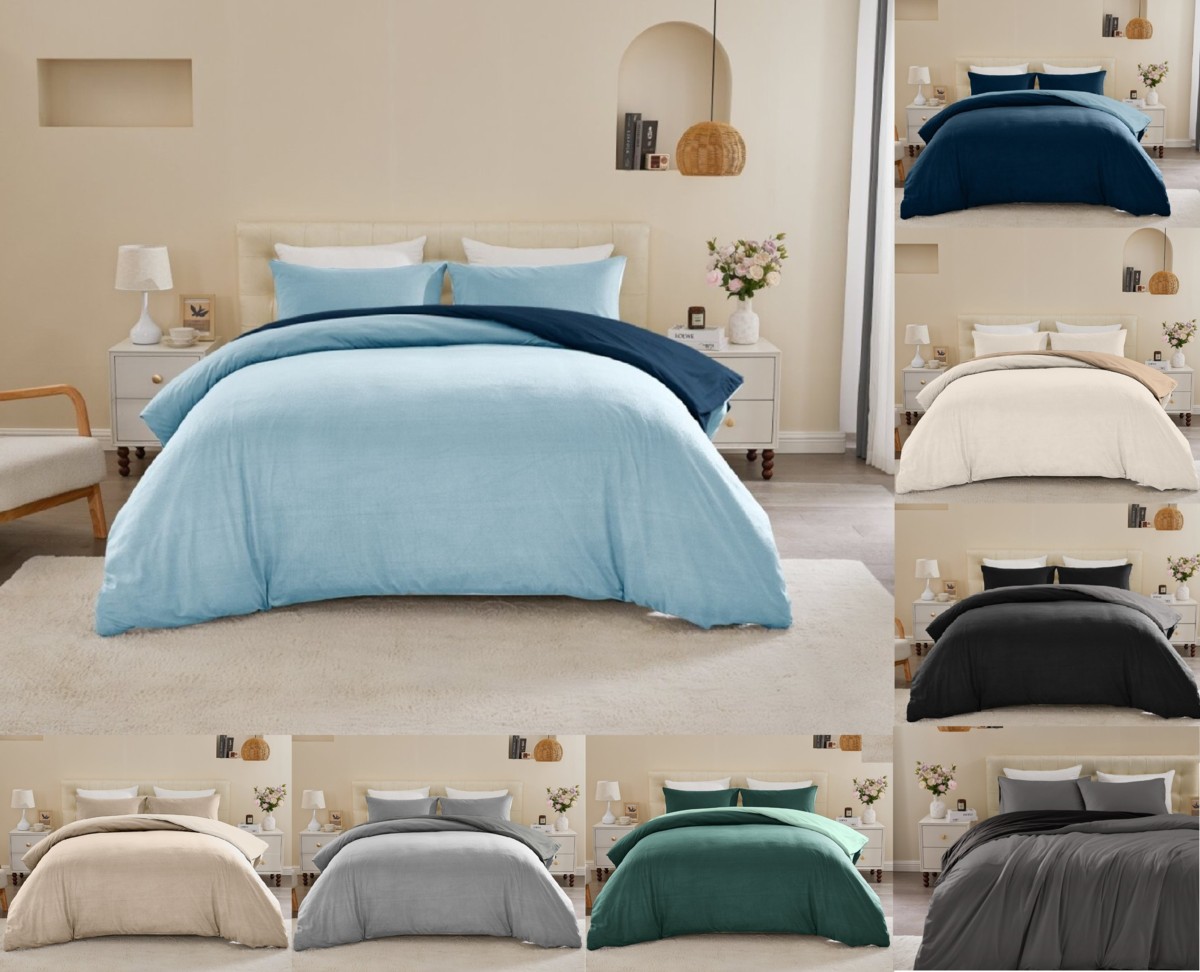 Soft Touch Duvet Quilt Cover with Pillowcase Reversible Bedding Set