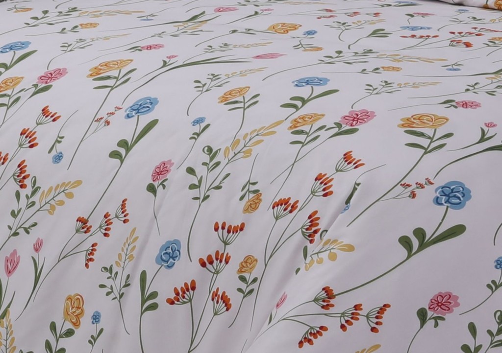 Microfibre Complete Geometric Duvet Cover Fitted Sheet Pillow Case Bedding Set - Image 3