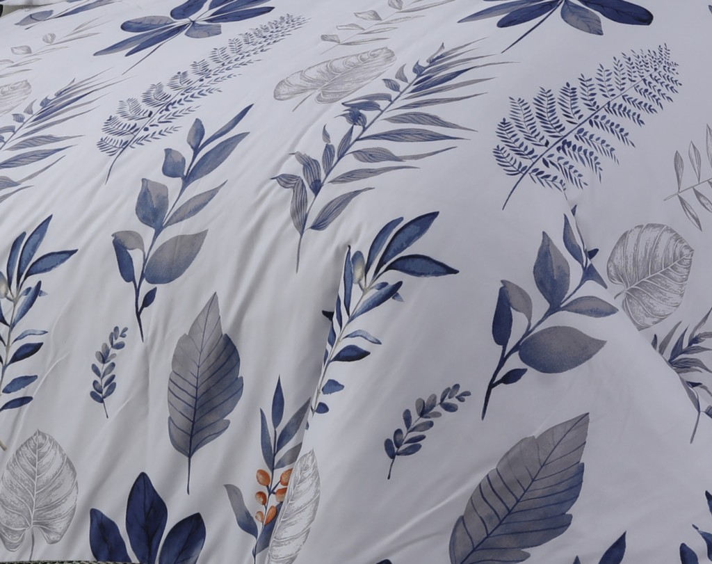 Microfibre Complete Leaves Duvet Cover Fitted Sheet Pillow Case Bedding Set - Image 3