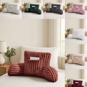 Large Fleece Cuddle Chair Pillow Bed Rest Cushion with Arms for Reading & Back Support