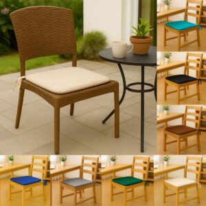 Square Dining Chair Seat Pads 3cm Thick – Comfort Cushioned Pads with Ties
