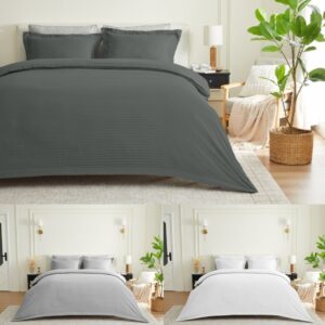 Seersucker Oxford Duvet Cover with Pillowcase – Easy Care Bedding Set