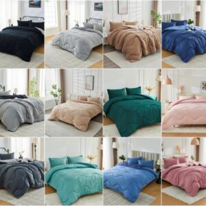 Embossed Waffle Microfibre Duvet Cover with Pillowcase Lightweight 10.5 Tog Quilt Set