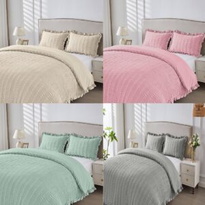St. Albans Seersucker Duvet Cover with Pillowcase – Soft Textured Bedding Set