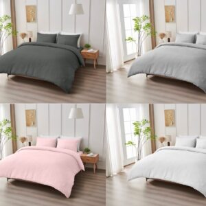 Premium Seersucker Durham Duvet Cover with Pillowcase – Easy Care Bedding Set