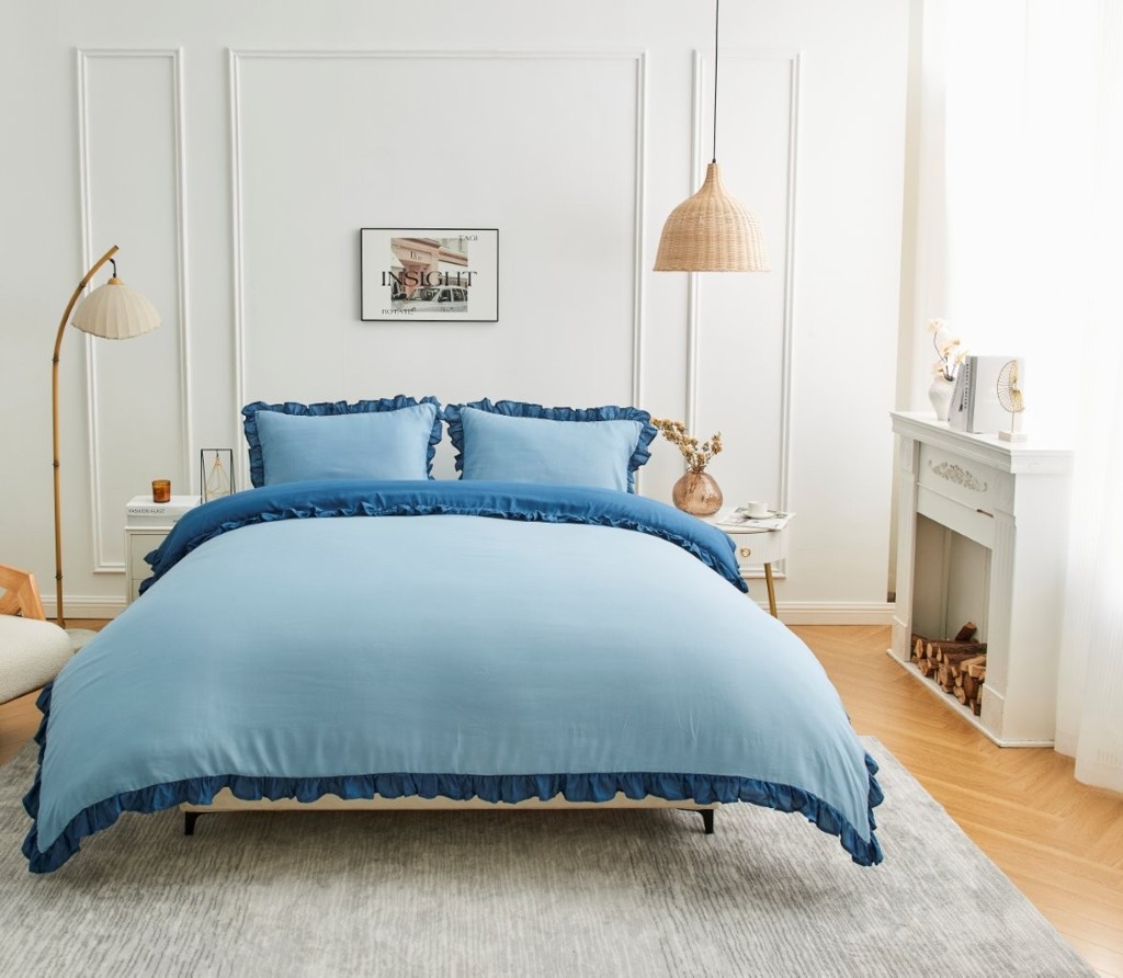 Kendrick Frill Microfibre Duvet Cover with Pillowcase – Elegant Ruffle Bedding Set - Image 4