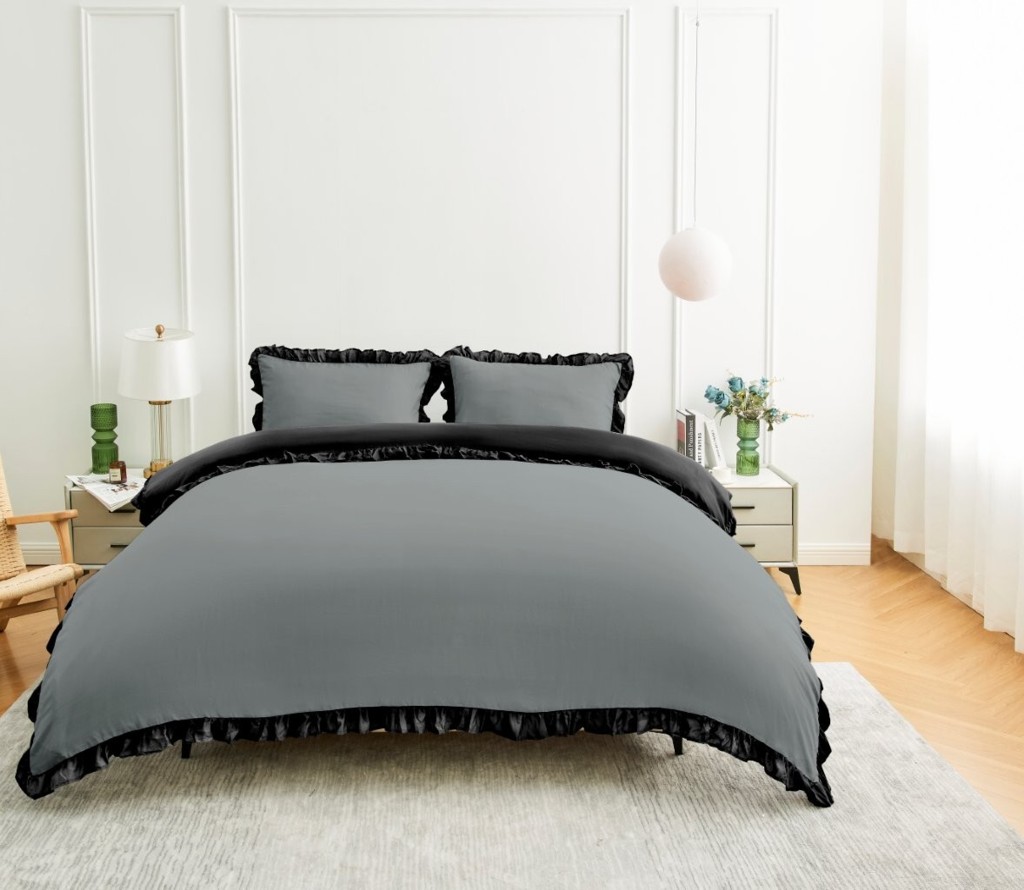 Kendrick Frill Microfibre Duvet Cover with Pillowcase – Elegant Ruffle Bedding Set - Image 5