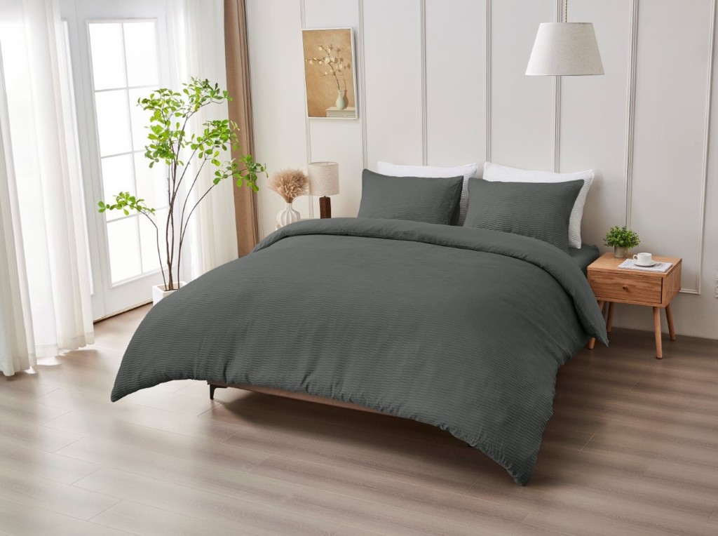 Premium Seersucker Durham Duvet Cover with Pillowcase – Easy Care Bedding Set - Image 4