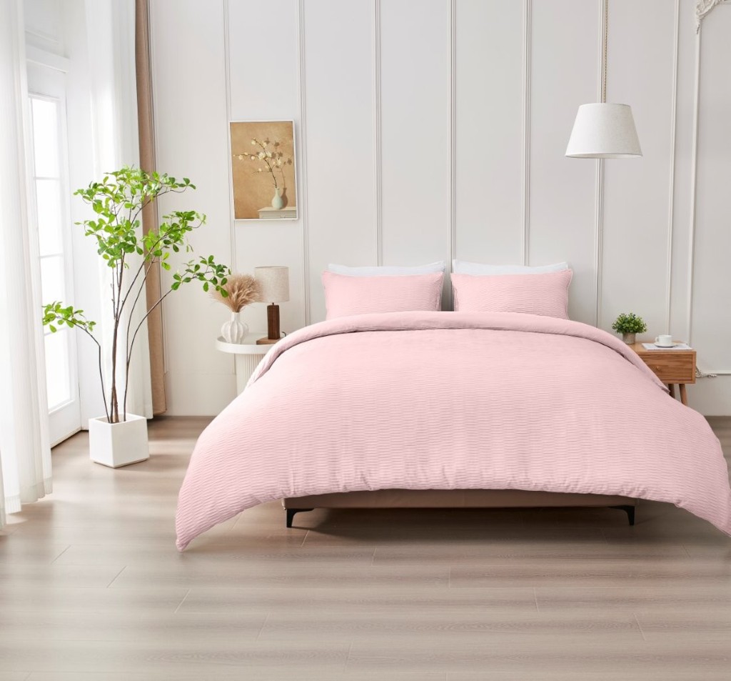 Premium Seersucker Durham Duvet Cover with Pillowcase – Easy Care Bedding Set - Image 8