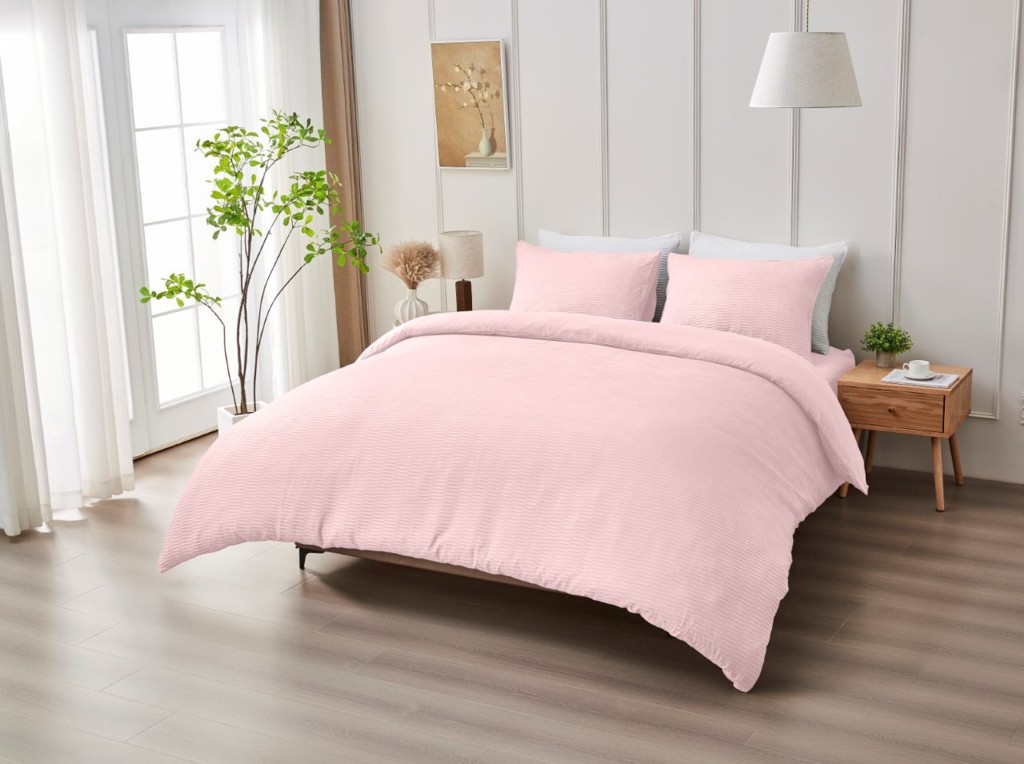 Premium Seersucker Durham Duvet Cover with Pillowcase – Easy Care Bedding Set - Image 9