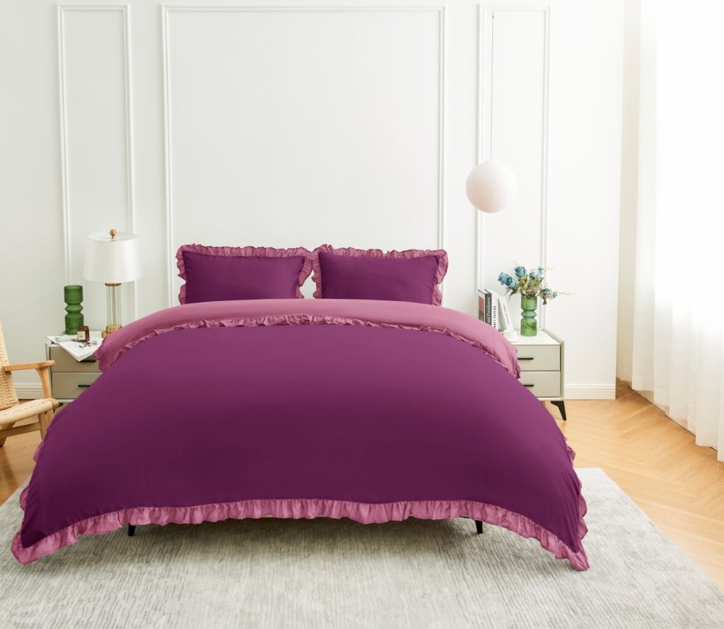 Kendrick Frill Microfibre Duvet Cover with Pillowcase – Elegant Ruffle Bedding Set - Image 8