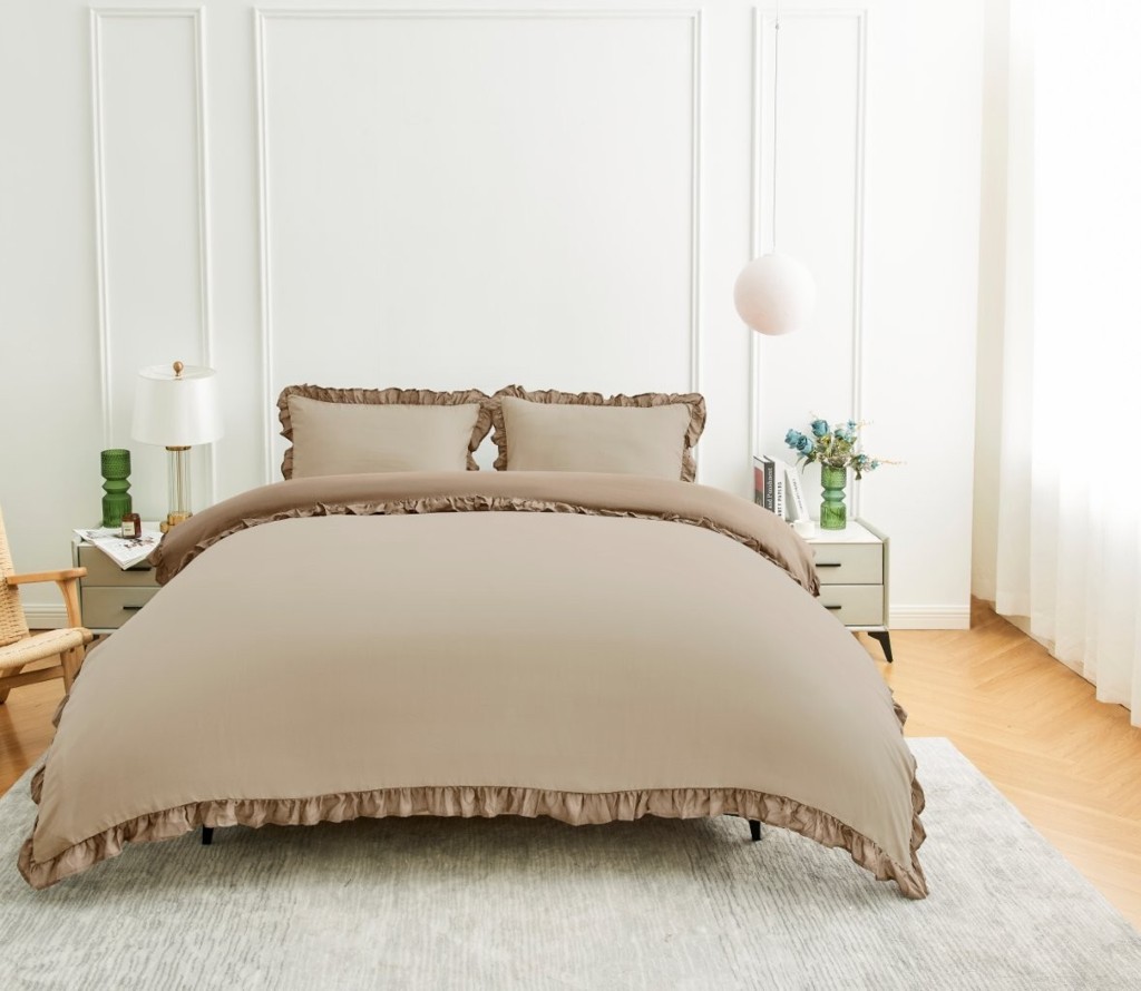Kendrick Frill Microfibre Duvet Cover with Pillowcase – Elegant Ruffle Bedding Set - Image 9