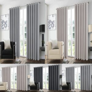 Panache Blackout Curtains – Microfibre Thermal Eyelet Ready Made Curtains