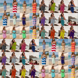 Sand Free Stripe Wavy Beach Towel – Quick Dry Microfibre Swim Cover Up