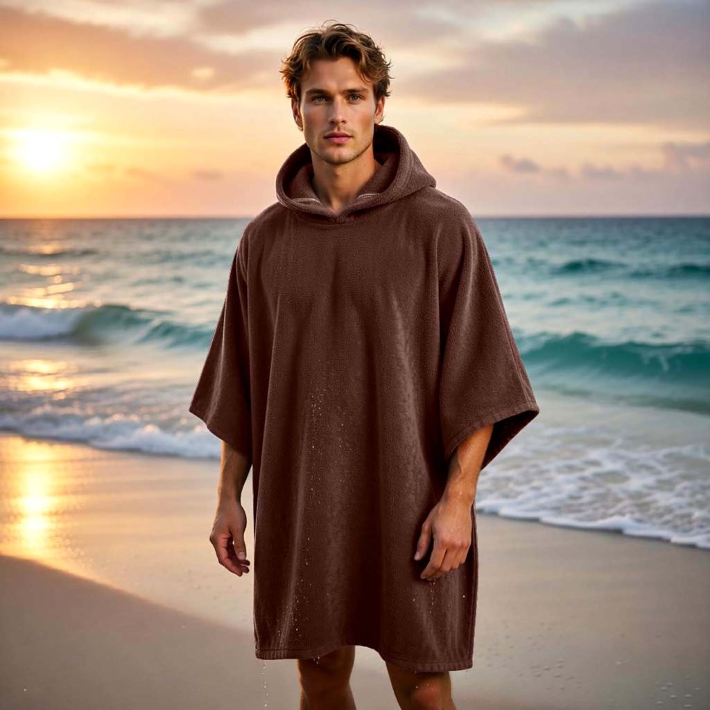 New Solid Colour Beach Poncho Towel – Sand Free Hooded Changing Robe - Image 8
