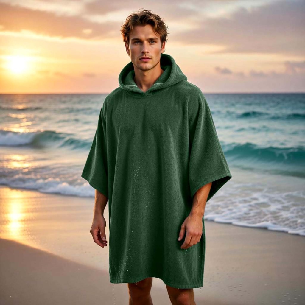New Solid Colour Beach Poncho Towel – Sand Free Hooded Changing Robe - Image 11