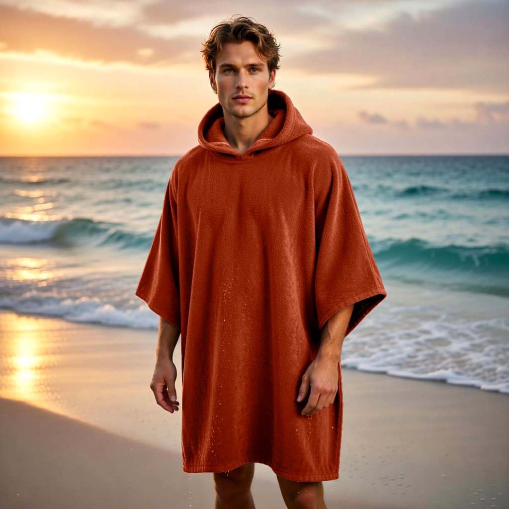 New Solid Colour Beach Poncho Towel – Sand Free Hooded Changing Robe - Image 26