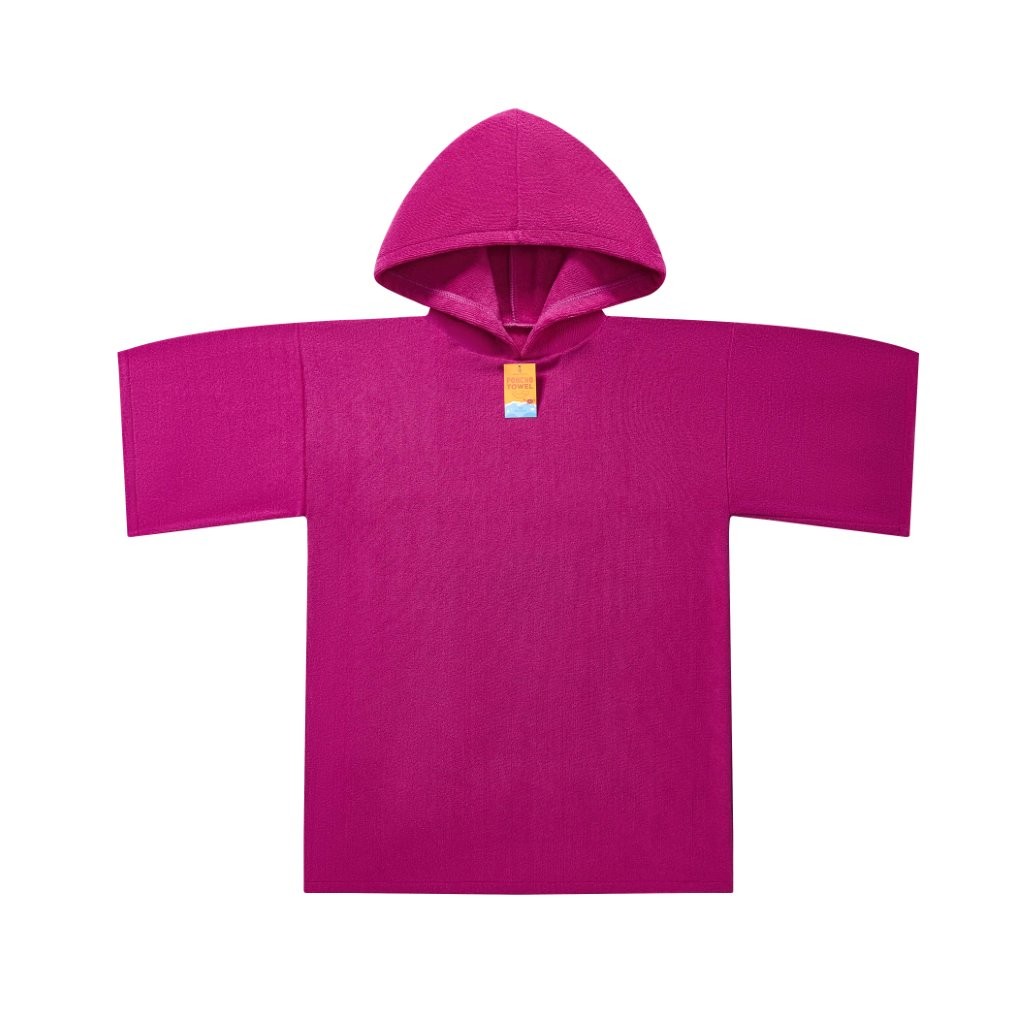 New Solid Colour Beach Poncho Towel – Sand Free Hooded Changing Robe - Image 28