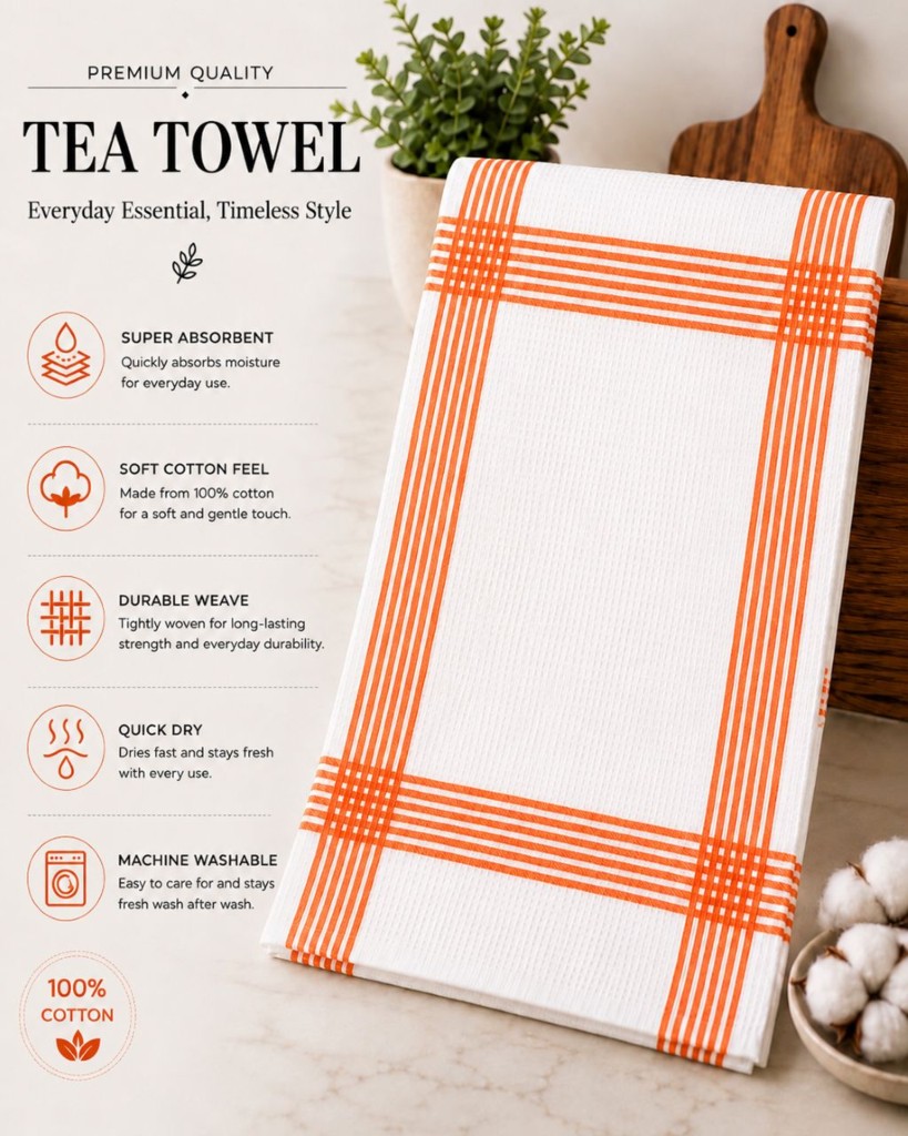 Waffle Tea Towels 2 Pack – 100% Cotton, Soft & Absorbent Kitchen Towels 50x70cm - Image 19