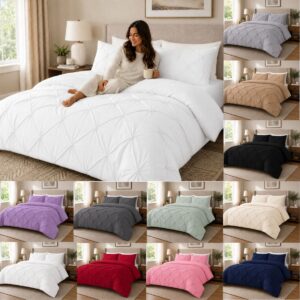 Alexander Pintuck Duvet Cover Set – Super Soft Brushed Microfibre Bedding with Pillowcases