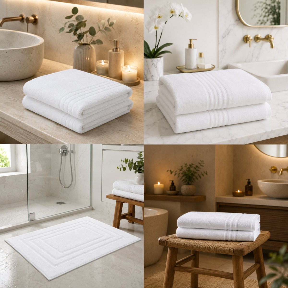 2 Pack Hotel Range Towels 600 GSM – Soft & Absorbent Hand Towel or Bath Towel or Bath Sheet or Bath Mat