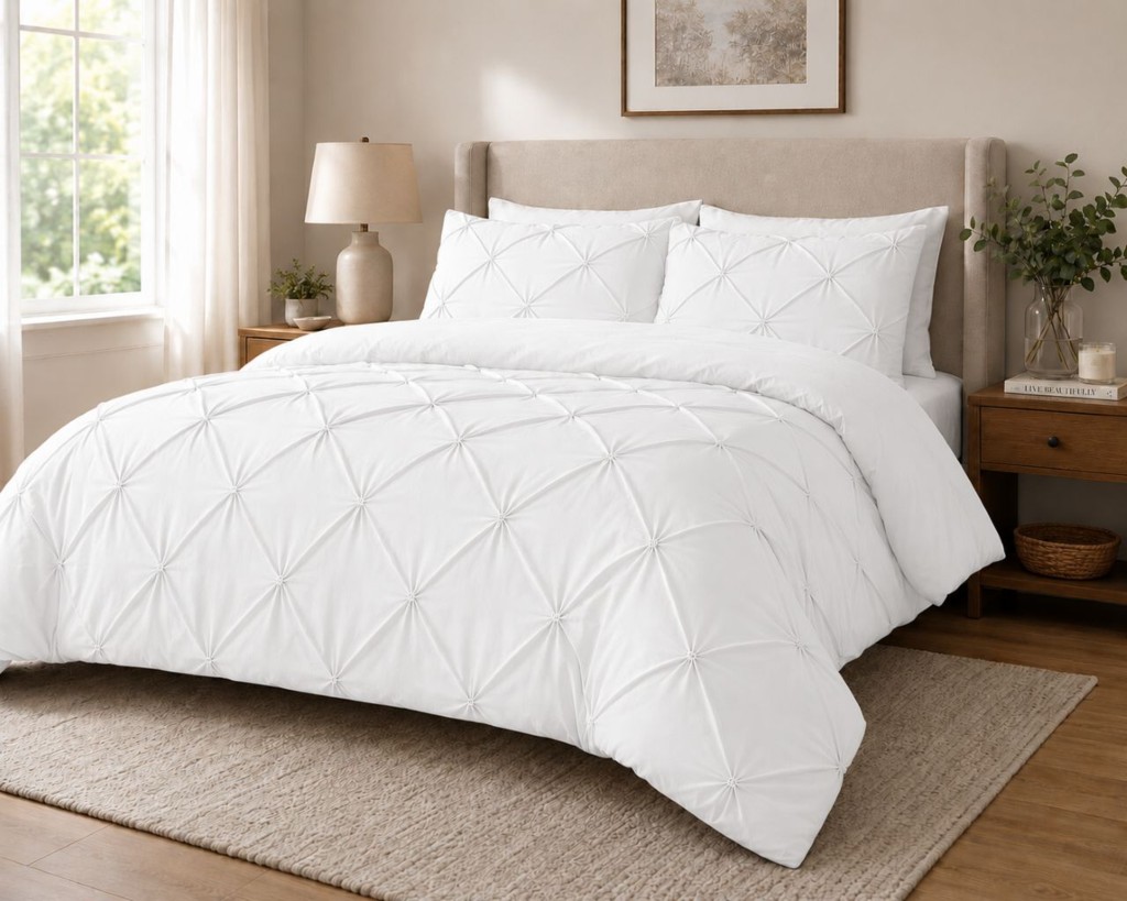 Alexander Pintuck Duvet Cover Set – Super Soft Brushed Microfibre Bedding with Pillowcases - Image 2