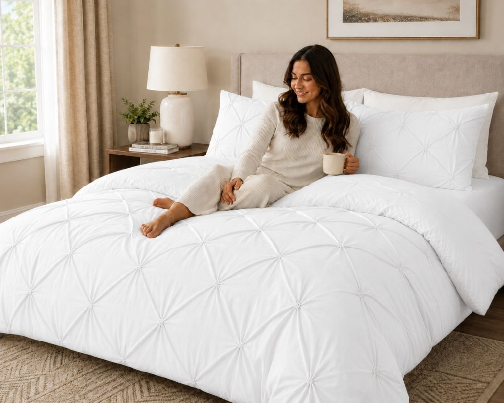 Alexander Pintuck Duvet Cover Set – Super Soft Brushed Microfibre Bedding with Pillowcases - Image 8