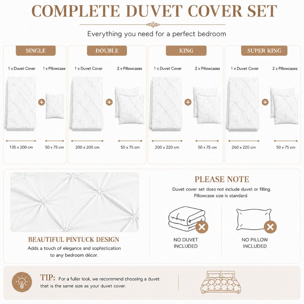 Alexander Pintuck Duvet Cover Set – Super Soft Brushed Microfibre Bedding with Pillowcases - Image 10
