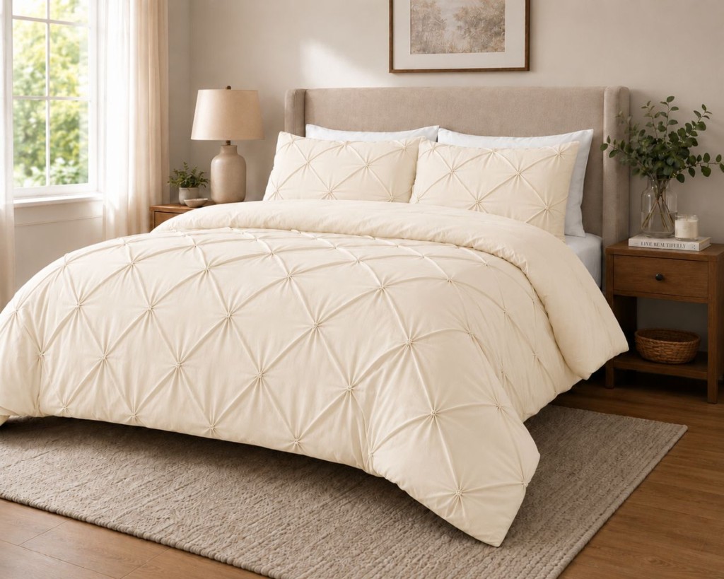 Alexander Pintuck Duvet Cover Set – Super Soft Brushed Microfibre Bedding with Pillowcases - Image 13