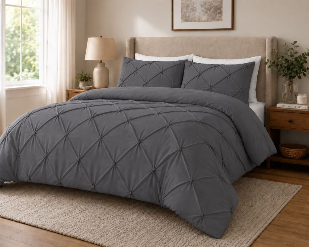 Alexander Pintuck Duvet Cover Set – Super Soft Brushed Microfibre Bedding with Pillowcases - Image 15