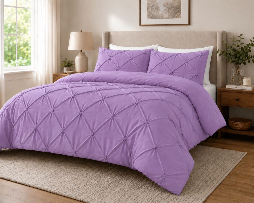Alexander Pintuck Duvet Cover Set – Super Soft Brushed Microfibre Bedding with Pillowcases - Image 16