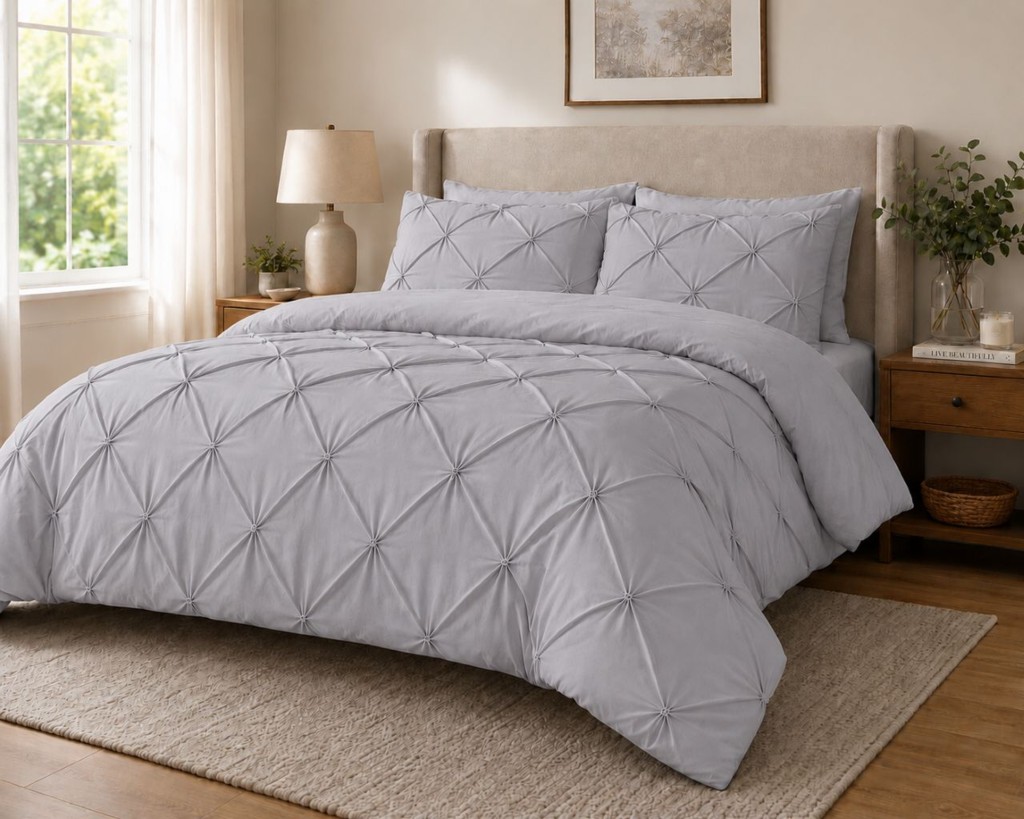Alexander Pintuck Duvet Cover Set – Super Soft Brushed Microfibre Bedding with Pillowcases - Image 20