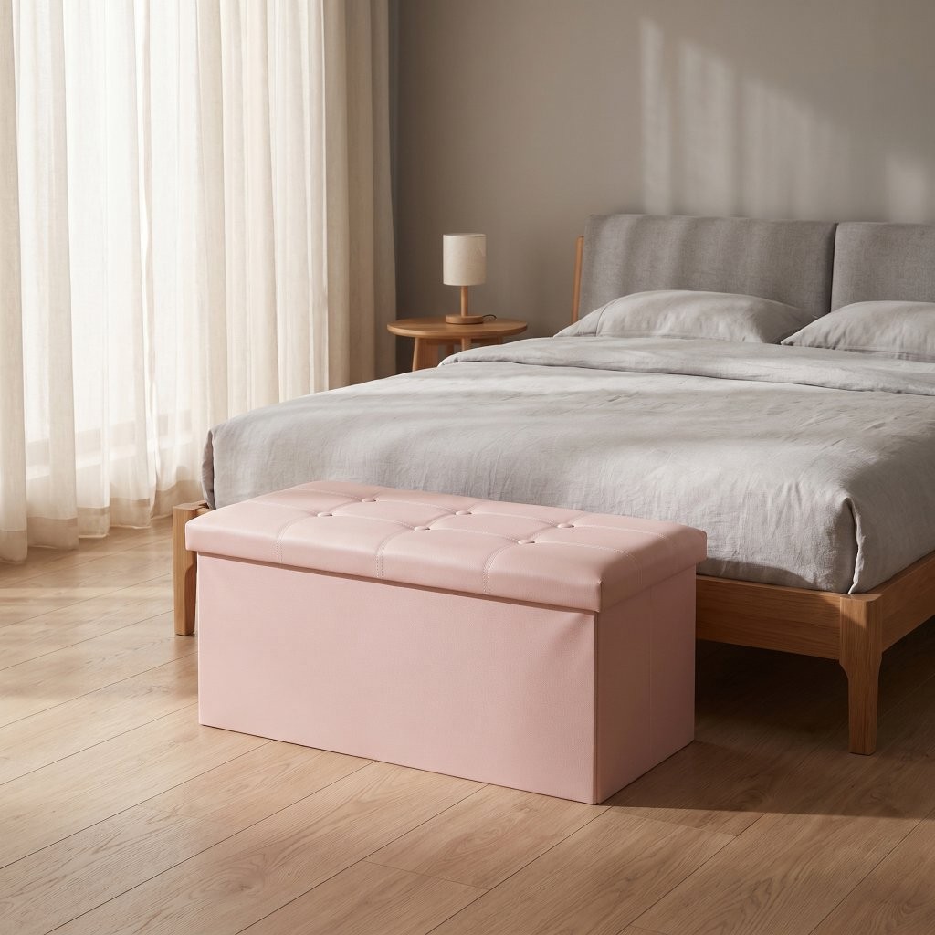 Harper Leather Storage Ottoman – Multipurpose Foot Stool & Toy Box - Image 5