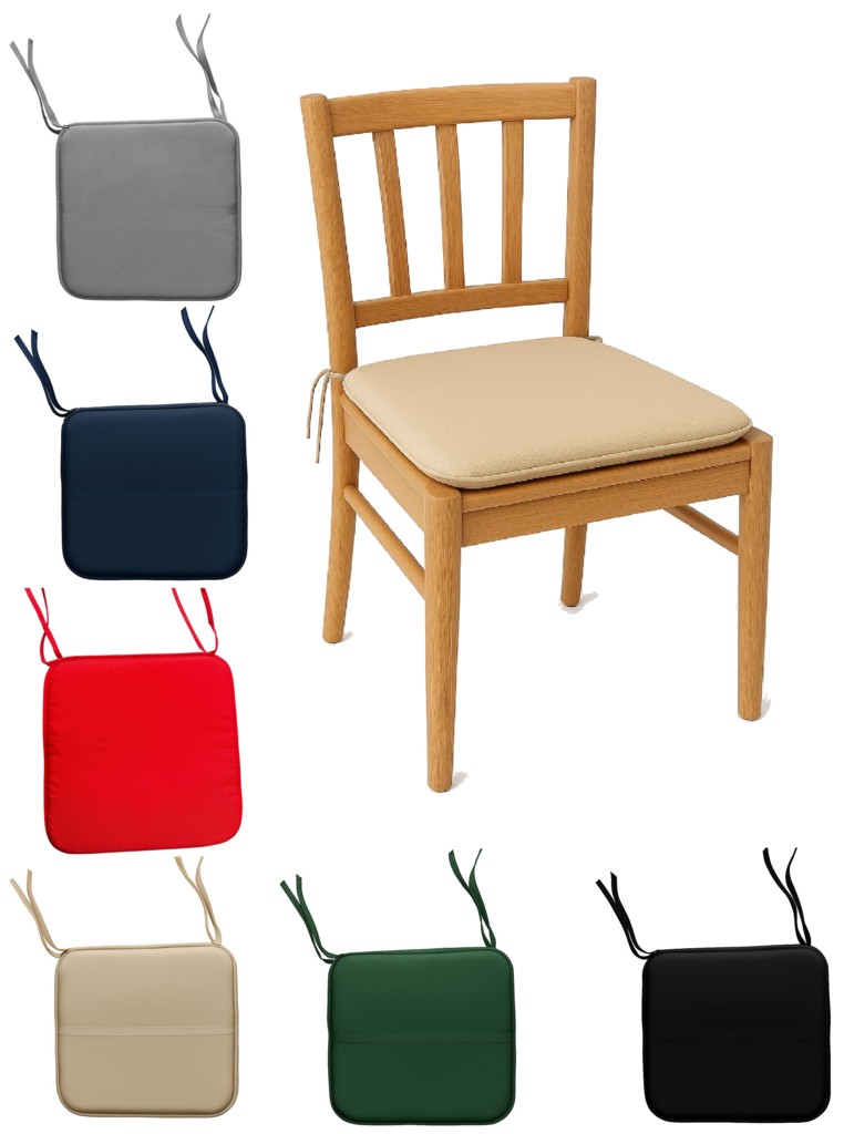 Waterproof Seat Pads 4 Pack – Indoor & Outdoor Chair Cushions, Foam Filled 38x38cm