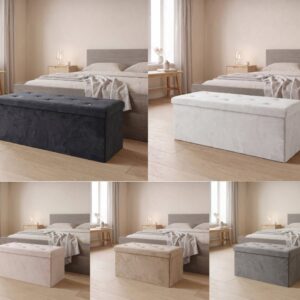 Alfredo Diamond Storage Box Ottoman – Multipurpose Seat, Foot Stool, Toy Box & Home Organizer