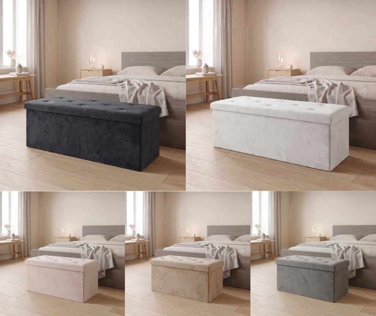Alfredo Diamond Storage Box Ottoman – Multipurpose Seat, Foot Stool, Toy Box & Home Organizer