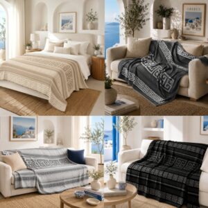 Christos Greek Throw Blanket – Soft Fleece Throw for Bed, Sofa & Couch, Lightweight Cozy Blanket