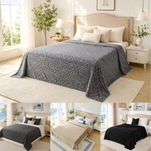 Lexicon Greek Throw Fleece Soft Blanket for Bed Couch Sofa Lightweight Cozy