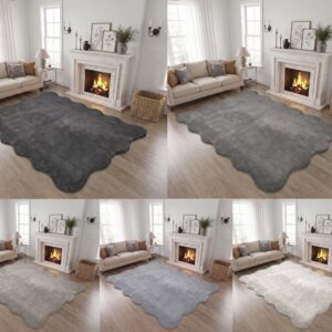 Scallop Rug Soft Non-Slip Bedroom & Living Room Floor Mat, Modern Area Rug