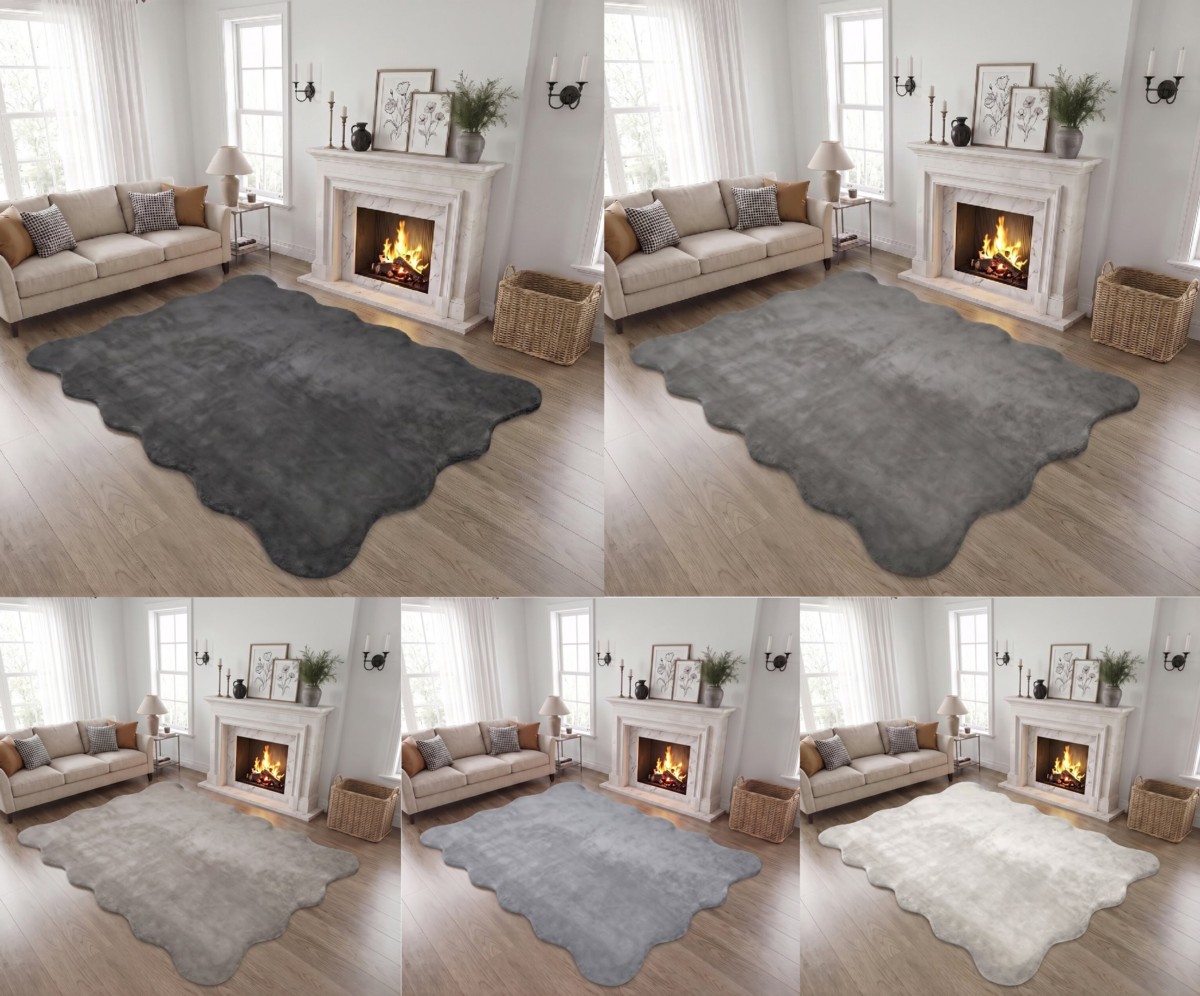 Scallop Rug Soft Non-Slip Bedroom & Living Room Floor Mat, Modern Area Rug