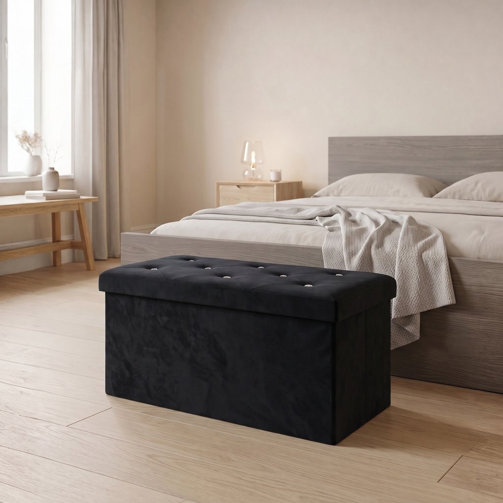 Alfredo Diamond Storage Box Ottoman – Multipurpose Seat, Foot Stool, Toy Box & Home Organizer - Image 2