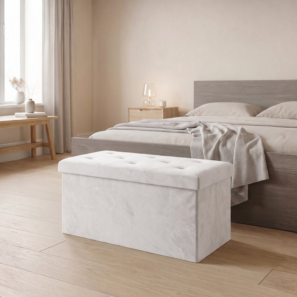 Alfredo Diamond Storage Box Ottoman – Multipurpose Seat, Foot Stool, Toy Box & Home Organizer - Image 4