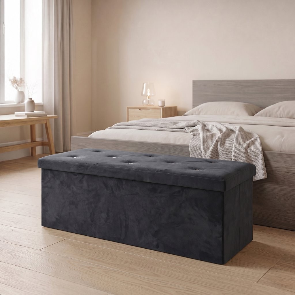 Alfredo Diamond Storage Box Ottoman – Multipurpose Seat, Foot Stool, Toy Box & Home Organizer - Image 7