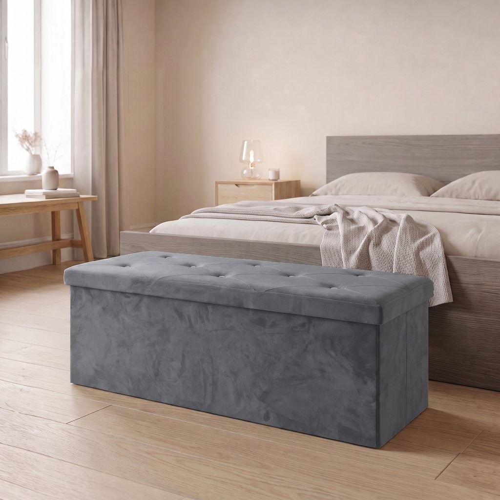 Alfredo Diamond Storage Box Ottoman – Multipurpose Seat, Foot Stool, Toy Box & Home Organizer - Image 8